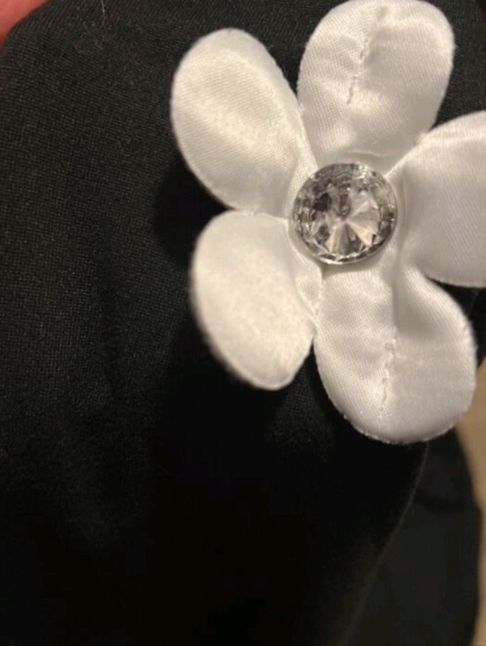 Black Halter Maxi Dress with White Floral Appliqués - Picture 5 of 8